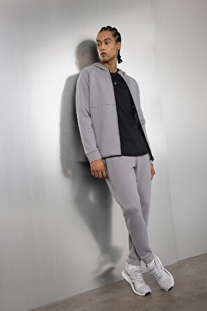 DeFactoFit Slim Fit Dar Kesim Kapüşonlu Skuba Dalgıç Kumaş Fermuarlı Sporcu Sweatshirt A6956AX24AUGR490
