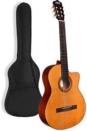 Midex CG-395YL Klasik Gitar 4/4 Kesik Kasa Full Set (Çanta Askı Tuner Metod Pena)