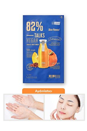 Sağlıklı Bir Görünüm Sunan Vegan Yaprak Maske Talks Vegan Squeeze Sheet Mask (Skin Fitness)