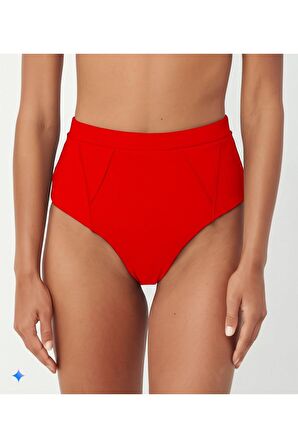 Kırmızı Süper Yüksek Bel Bikini Altı