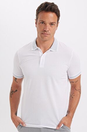 DeFacto Slim Fit Dar Kesim Kısa Kollu Pamuklu Polo Tişört D0033AXNSWT34