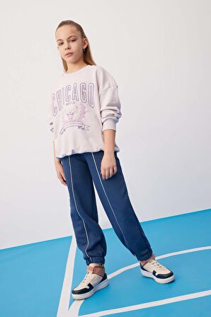 DeFacto Kız Çocuk NBA Chicago Bulls Oversize Geniş Kalıp Bisiklet Yaka Sweatshirt C0802A824SPPN424