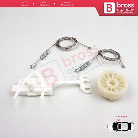 Fiat Punto Grande Evo 3 199 2005-2024 3/5-Kapı 51723315 İçin Elektrikli Ön Sağ Cam Kriko Tamir Seti