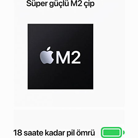 Apple MacBook Air 13'' M2 Çip 8 Çekirdekli CPU 8 Çekirdekli GPU 8 GB Bellek 256GB SSD Gece Yarısı - MLY33TU/A