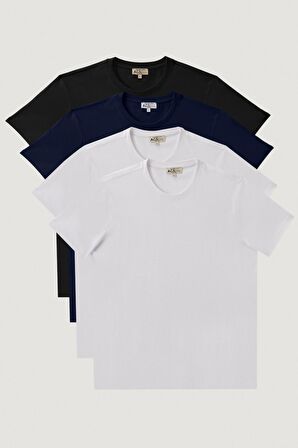 Slim Fit 4'lü Tişört Paket