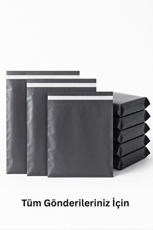 Gri Cepsiz Kargo Poşeti 22x30+5 cm | Yapışkan Bantlı Kargo Zarfı | 50’li E-Ticaret Poşeti