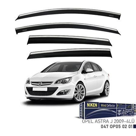 Opel Astra J Sedan Niken Kromlu Cam Rüzgarlığı 4lü Set 2009 ve Üstü