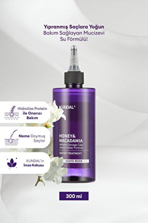 Yoğun Bakım Sağlayan Saç Toniği Kundal Miracle Damage Care Water Treatment 300ml (White Musk)