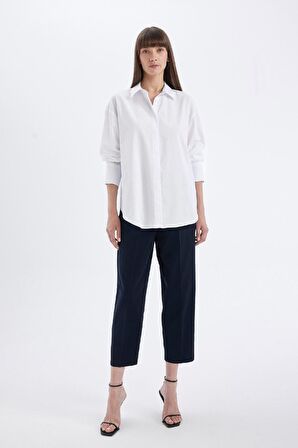 DeFacto Oversize Fit Poplin Uzun Kollu Gömlek D3152AX24AUWT34