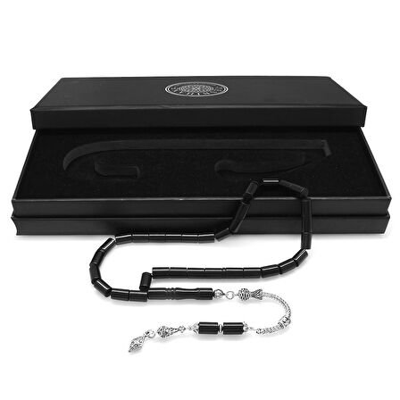 Kararmaz Metal Anadolu Desen Püsküllü Kesme Kesim Siyah Sıkma Kehribar