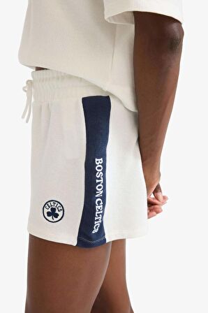 DeFactoFit NBA Boston Celtics Standart Fit Kısa Paça Waffle Şort