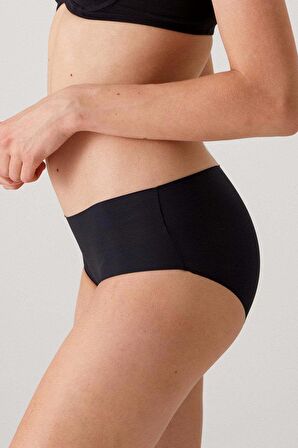 Pierre Cardin Beyaz, Ten, Siyah Clean Cut Thong Yüksek Bel Lazer Kesim Dikişsiz Şort Boxer Kadın 3 Lü Külot