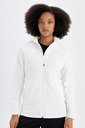 DeFactoFit Su İtici Hafif Mont Slim Fit Dar Kesim Kapüşonlu Fermuarlı Cepli Mevsimlik C7802AX24WNWT80