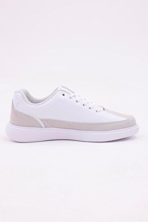 Dijital Baskı Erkek Beyaz-Gri Sneaker Ayakkabı