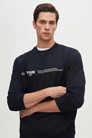 Twn Slim Fit Lacivert Düz Sweatshirt 2ECE25ORT0689