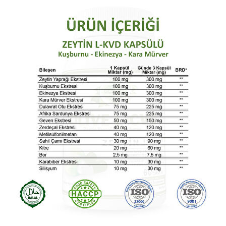 Gökçek Şifa Zeytin L-KVD (Olive L-CVD) Kapsül