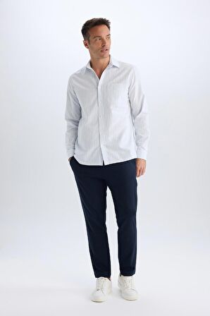 DeFacto Tailored Fit Normal Kesim Düz Paça Her Yöne Esneyen Yazlık Kumaş Pantolon C7508AX24AUNV253