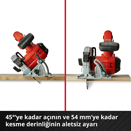Einhell Akülü Daire Testere TE-CS 18/165-1 Li-Solo Power X-Change (18 V, Li-Ion, Ø165 x Ø20 mm Testere Bıçağı, Aletsiz Kesim Derinliği ve Açı Ayarı, Akü ve Şarj Cihazı Dahil Değildir)