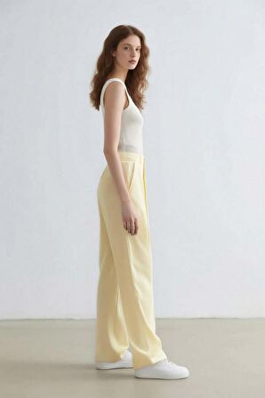 DeFacto Straight Fit Keten Kumaş Palazzo Pantolon Yüksek Bel Uzun Boy F0112AX25SMYL503