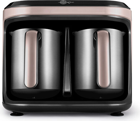 Karaca Aroma Hatır Hüp Düet Çelik Cezveli İkili Türk Kahve Makinesi Rosegold 1400W