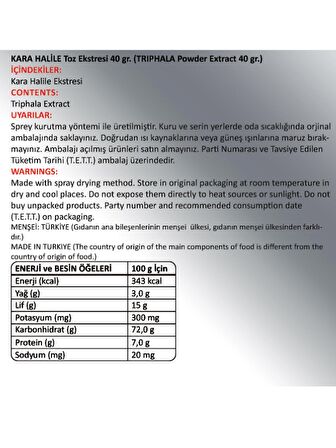 Gökçek Kara Halile Toz Ekstresi 40 Gr. Cam Kavanoz