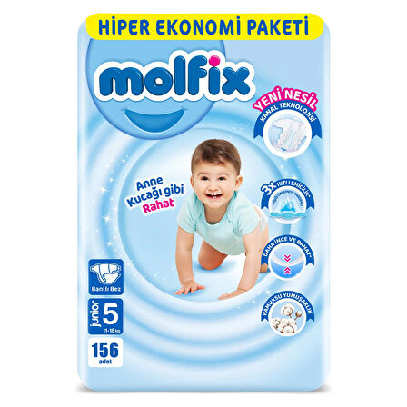 Molfix Bebek Bezi Ultra Fırsat Paketi Junior 5 No 78 Li X 2'li