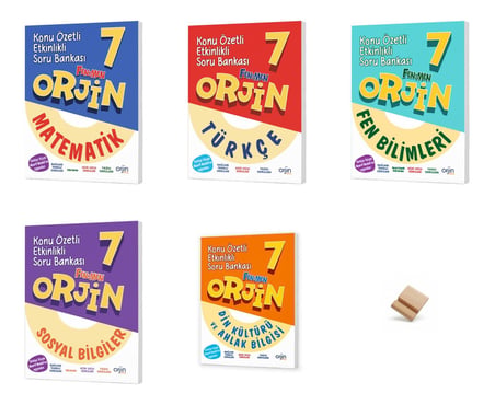 Orjin 7. Sınıf Maarif Matematik Fen Türkçe Sosyal ve Din 5li Set Etkinlikli Soru Bankası + Telefon standı