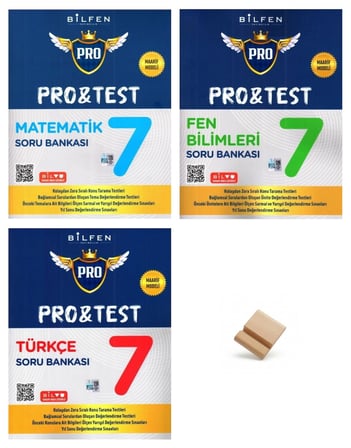 Bilfen 7. Sınıf Maarif Protest Matematik Fen Bilimleri ve Türkçe 3lü Set Soru Bankası + Telefon standı