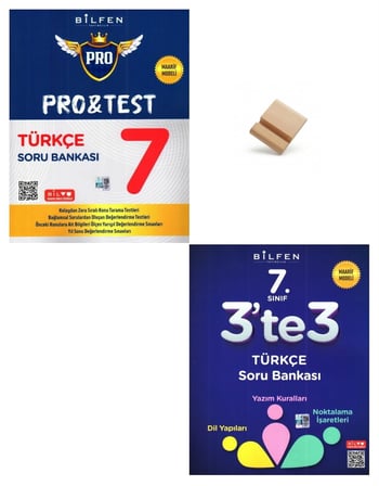 Bilfen 7. Sınıf Maarif Protest ve 3'te 3 Türkçe Soru Bankası + Telefon standı