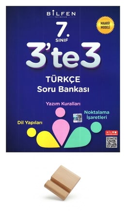 Bilfen 7. Sınıf Maarif 3'te 3 Türkçe Soru Bankası (112 Sayfa) + Telefon standı