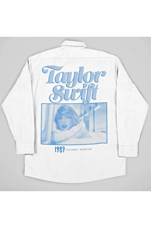 Taylor's Version 1989 Baskılı Unisex Taylor Swift Şarkıcı Cepli Gömlek