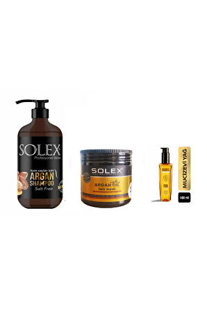 Professıonal Serıes Argan Saç Bakım Seti (Tuzsuz Sampuan 1000 ML+ Saç Maskesi 500 ML + Serum 100 ML)