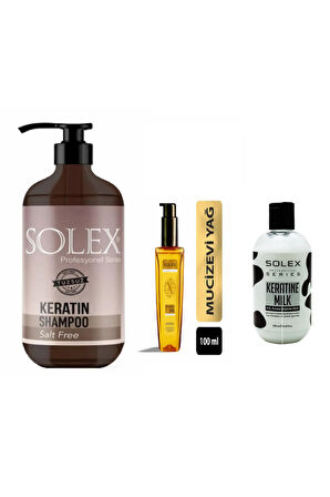 Professıonal Serıes Keratin Saç Bakım Seti Tuzsuz Şampuan 1.000 Ml+ Serum 100 ml+ 250 ML Bakım Sütü