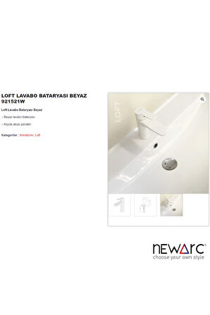 Loft Beyaz Lavabo Bataryası 921521W