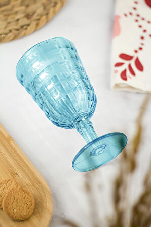 Allegra Aquamarin Kadeh Bardak - 450 ml Tekli Akrilik Malzeme - Cam Değildir Kırılmaya Dayanıklı