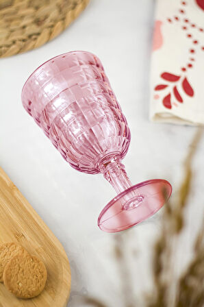 Allegra Mürdüm Kadeh Bardak - 450 ml Tekli Akrilik Malzeme - Cam Değildir Kırılmaya Dayanıklı