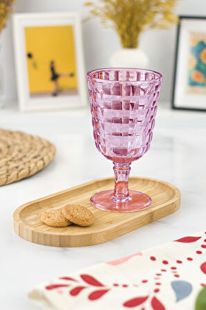 Allegra Mürdüm 6’lı Kadeh Bardak Seti 750 ml Akrilik Malzeme - Cam Değildir Kırılmaya Dayanıklı