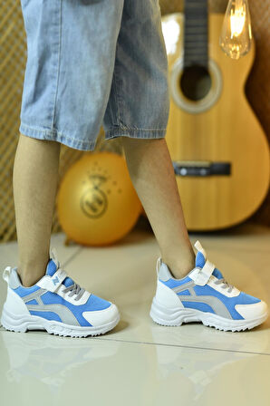 Ortopedik Cırtlı Lastikli File Unisex Kaliteli Yürüyüş Sneaker Çocuk Spor Ayakkabısı