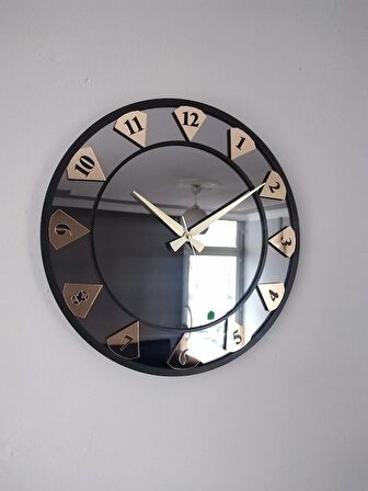 GERÇEK AYNALI DEKORATİF DUVAR SAATİ 50 CM