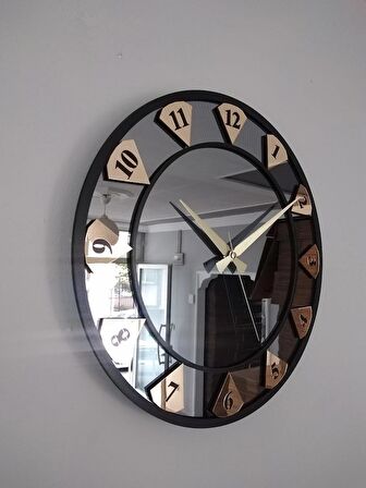 GERÇEK AYNALI DEKORATİF DUVAR SAATİ 50 CM