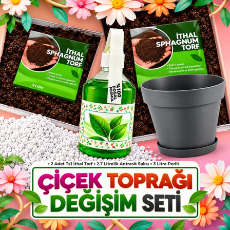 Çiçek Toprağı Değişim ve Bakım Seti Bitki Toprağı Böcek Sinek Yapmayan Özel Bakım Seti