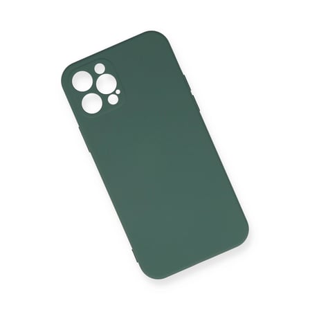 İphone 12 Pro Max Kılıf Nano İçi Kadife Silikon - Koyu Yeşil