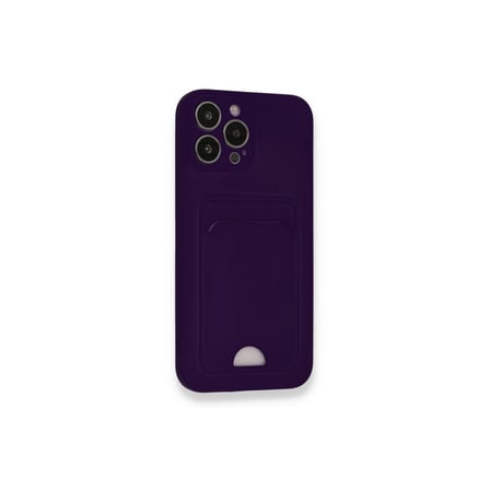 İphone 12 Pro Max Kılıf Kelvin Kartvizitli Silikon - Derin Mor