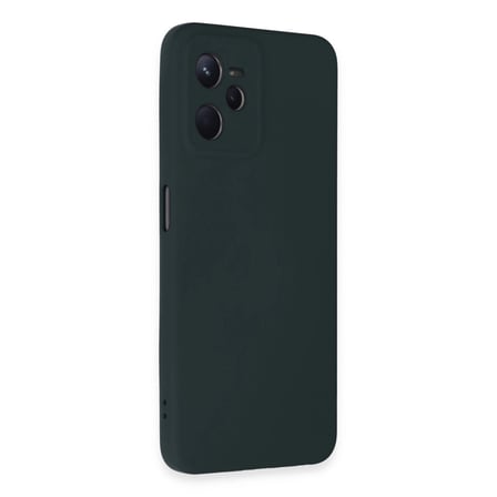 Realme C35 Kılıf Nano İçi Kadife Silikon - Koyu Yeşil