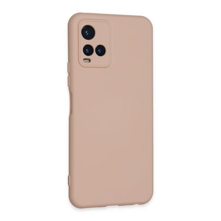 Vivo Y21s Kılıf Nano İçi Kadife Silikon - Pudra