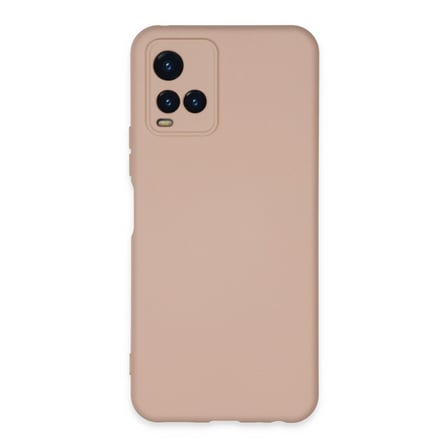 Vivo Y21s Kılıf Nano İçi Kadife Silikon - Pudra