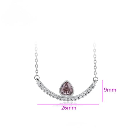 Damla Taşlı Smile Tasarım Platin Kaplama Kadın Kolye