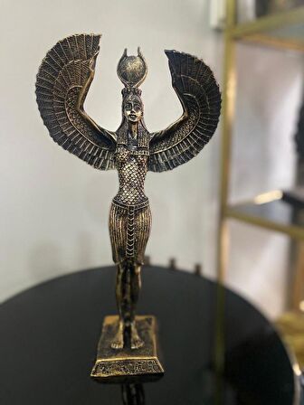 Dekoratif İsis Biblo Mısır Tanrıçası Melek şamdan modeli biblo 