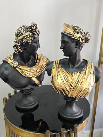 Afrodit Ve Apollon İkili Heykel Takım Büst