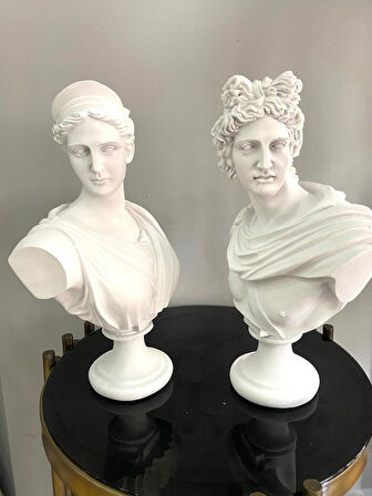 Afrodit Ve Apollon İkili Heykel Takım Büst